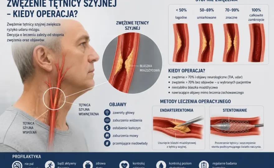 Ucisk na tętnice szyjne - objawy i kiedy trzeba działać pilnie