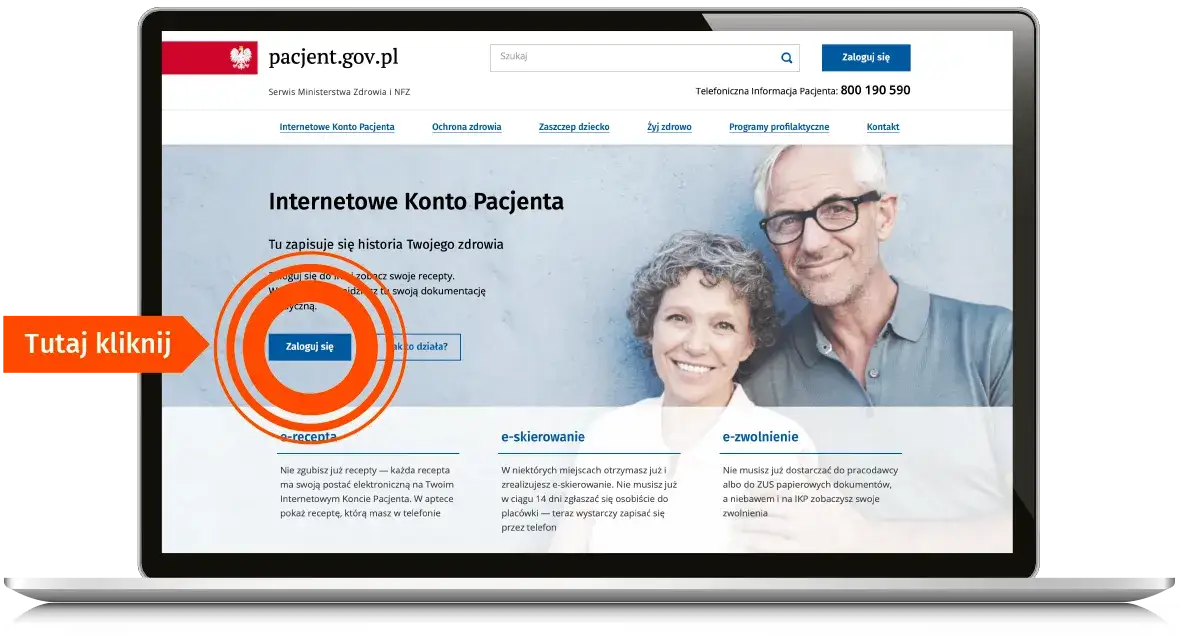 Internetowe Konto Pacjenta IKP logowanie ekran główny